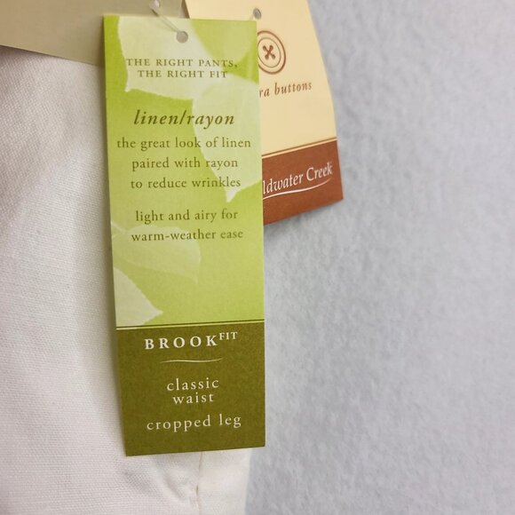 Coldwater Creek Brook Fit Classic Waist Crop L Linen Blend Elastic Back Pocket - Picture 5 of 10